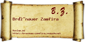 Brünauer Zamfira névjegykártya